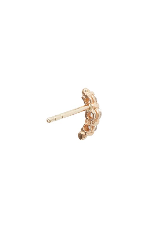 Shop Anzie X Mel Soldera Single Croissant Stud Earring In Yellow Gold/diamond