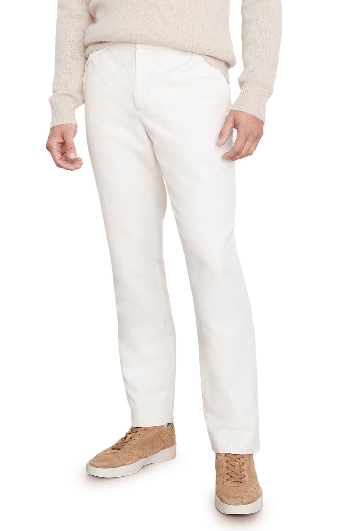 Vince Slim Fit Lyocell & Cotton Pants in Bone