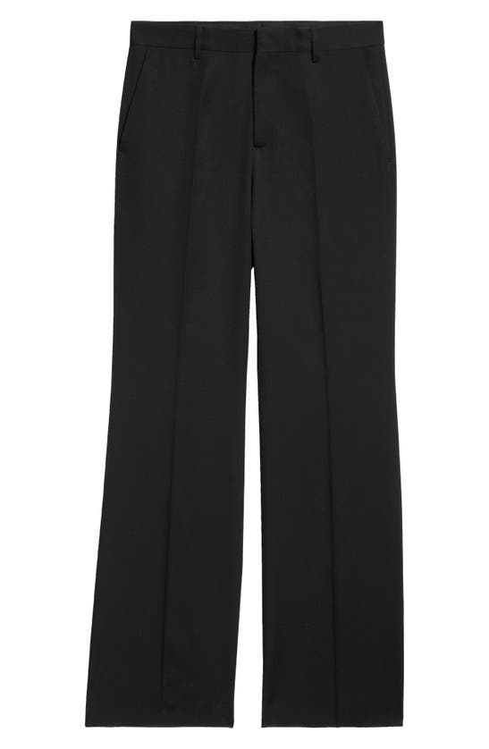 Shop Versace Largo Wool Wide Leg Pants In 1b000 Black
