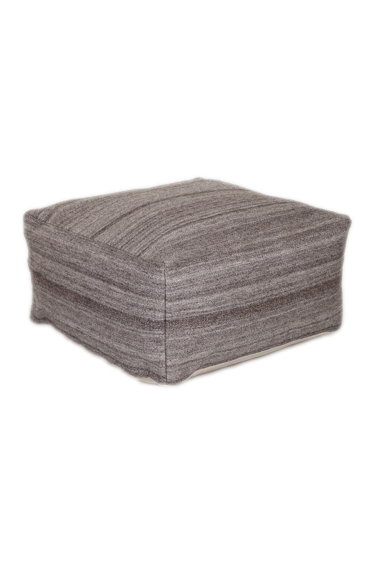Parkland Collection Nadia Transitional Grayish Brown Pouf In Dark Grey