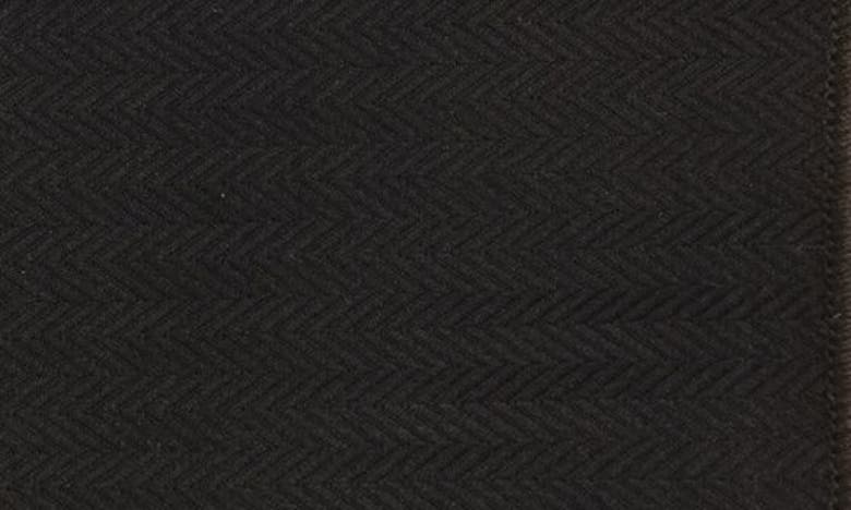 Clifton Wilson Herringbone Cotton Pocket Square In Black