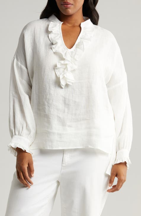 ALEXIS Oversized Linen Tunic Top / Elegant Linen Tunic With Front Pockets /  Plus Size Tunic -  Canada