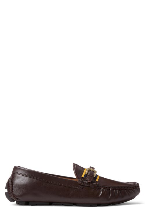 Shop Polo Ralph Lauren Anders Buckle Bit Loafer In Dark Brown