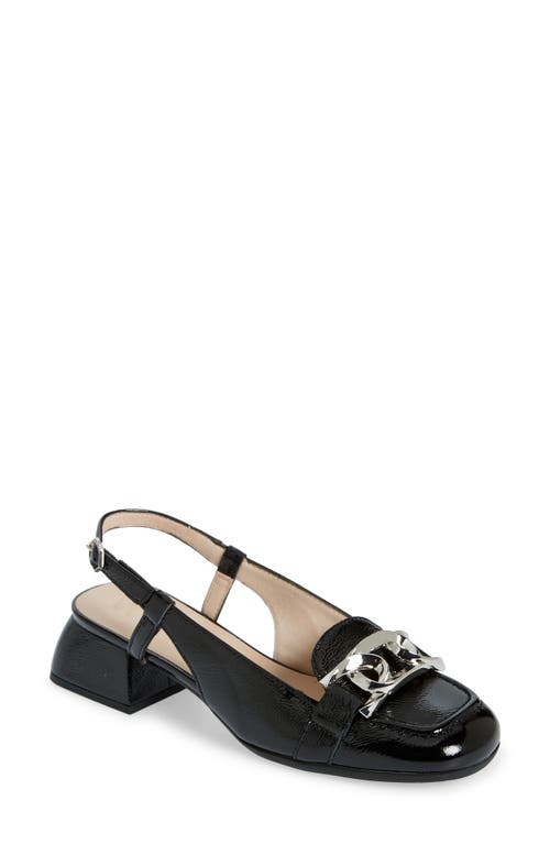 Chain Detail Slingback Pump in Black Patent