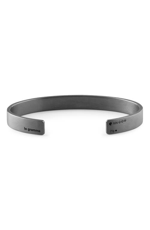 le gramme Men's 21G Brushed Sterling Silver Ribbon Cuff Bracelet in Black Silver at Nordstrom, Size Small