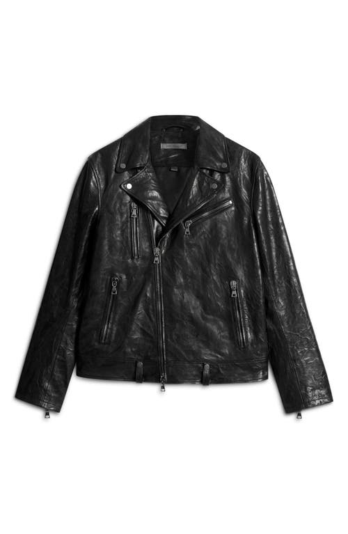 Shop John Varvatos Chelsea Slim Fit Leather Motorcycle Jacket In Black