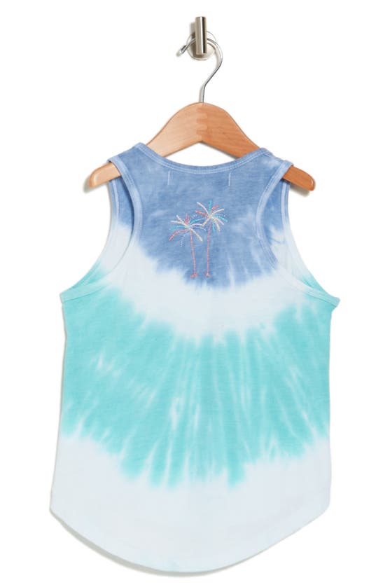 Shop Vintage Havana Kids' Embroidered Palm Tank Top In Sunny Turquoise