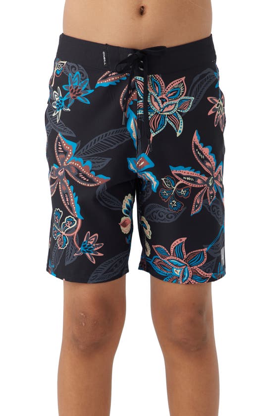 O'neill Kids' Hyperfreak Mysto Swim Trunks In Black