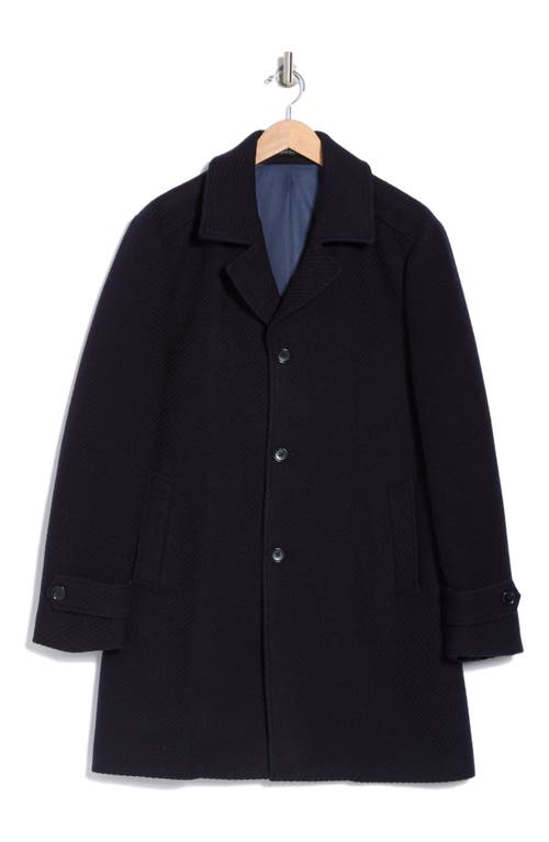 Shop English Laundry Wool Blend Coat In Navy