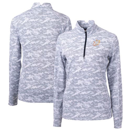 Women's Cutter & Buck Charcoal Houston Astros City Connect Traverse Camo Stretch Quarter-Zip Pullover Top