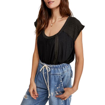 Free People Keep It Casual Tee, Black