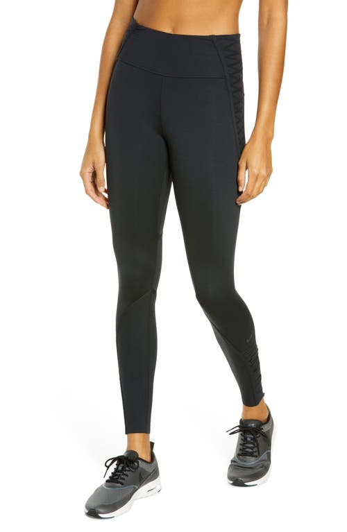 UPC 194500000308 product image for Nike One Lux 7/8 Lacing Tights in Black/Clear at Nordstrom, Size Xx-Large | upcitemdb.com