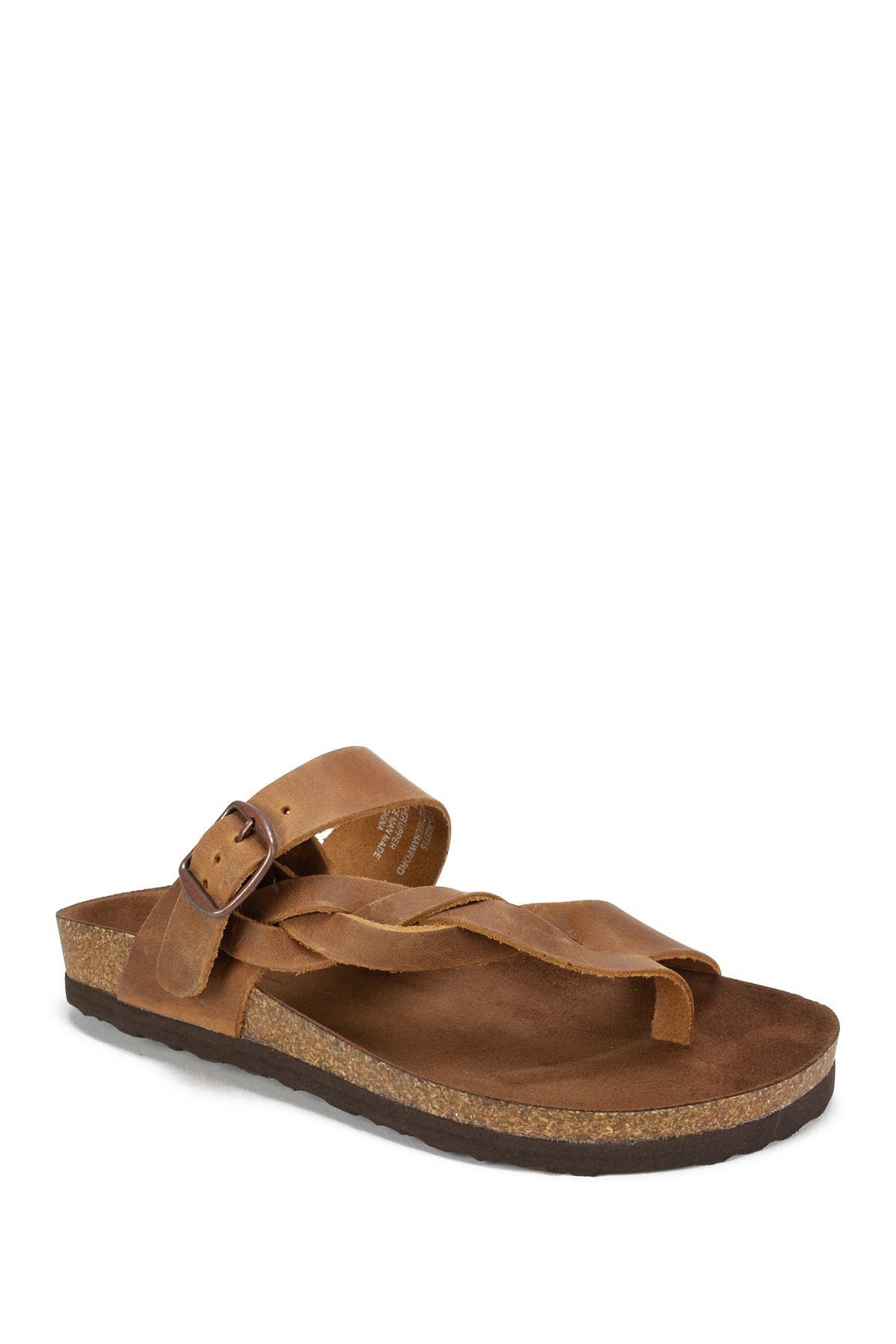 White Mountain Footwear Crawford Braided Footbed Sandal In Whiskey/leather