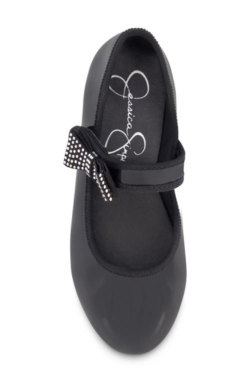 Shop Jessica Simpson Kids' Amy Embellished Bow Mary Jane Flat In Black