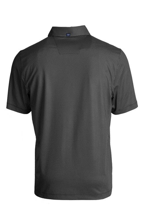 Cutter & Buck Pike Eco Symmetry Print Stretch Recycled Mens Polo In Black