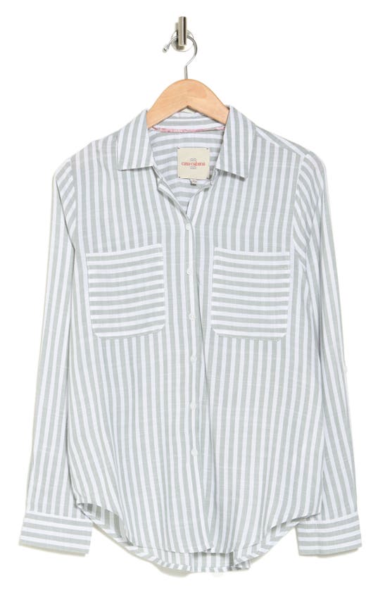 Casa Cabana Kate Long Sleeve Button Front Shirt In Willow