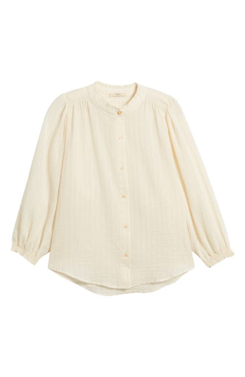 Shop Sessun Sessùn Amalia Stripe Jacquard Button-up Shirt In Fleur De Sel