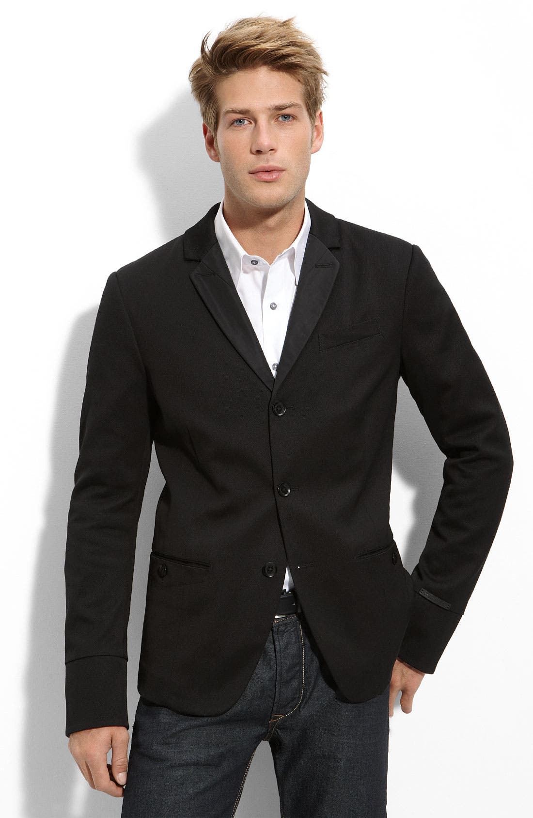 DIESEL® 'Japocon' Extra Trim Fit Black Cotton Blazer Nordstrom