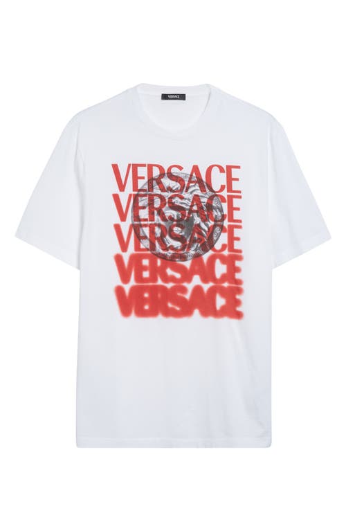 Shop Versace Logo Graphic T-shirt In White Print