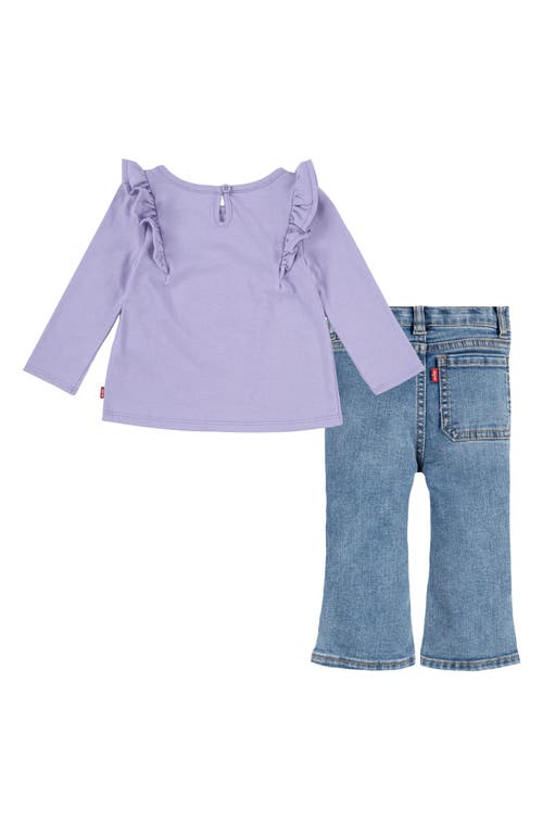 Levi's® Bear Graphic T-shirt & Flare Leg Jeans Set In Heirloom Lilac