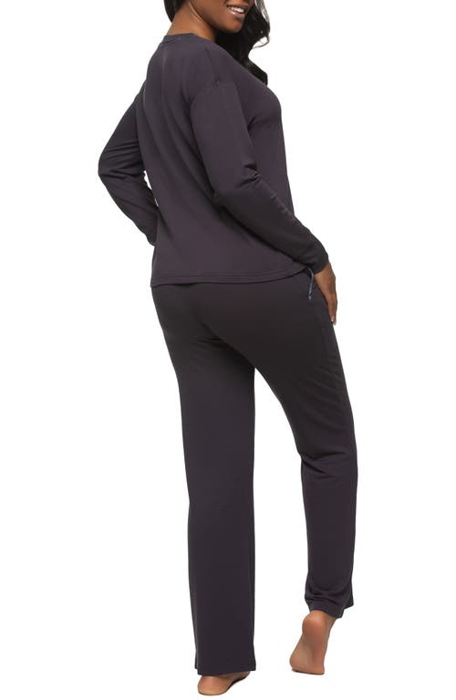 Felina Aria Long Sleeve Knit Pajamas In Parisian Night