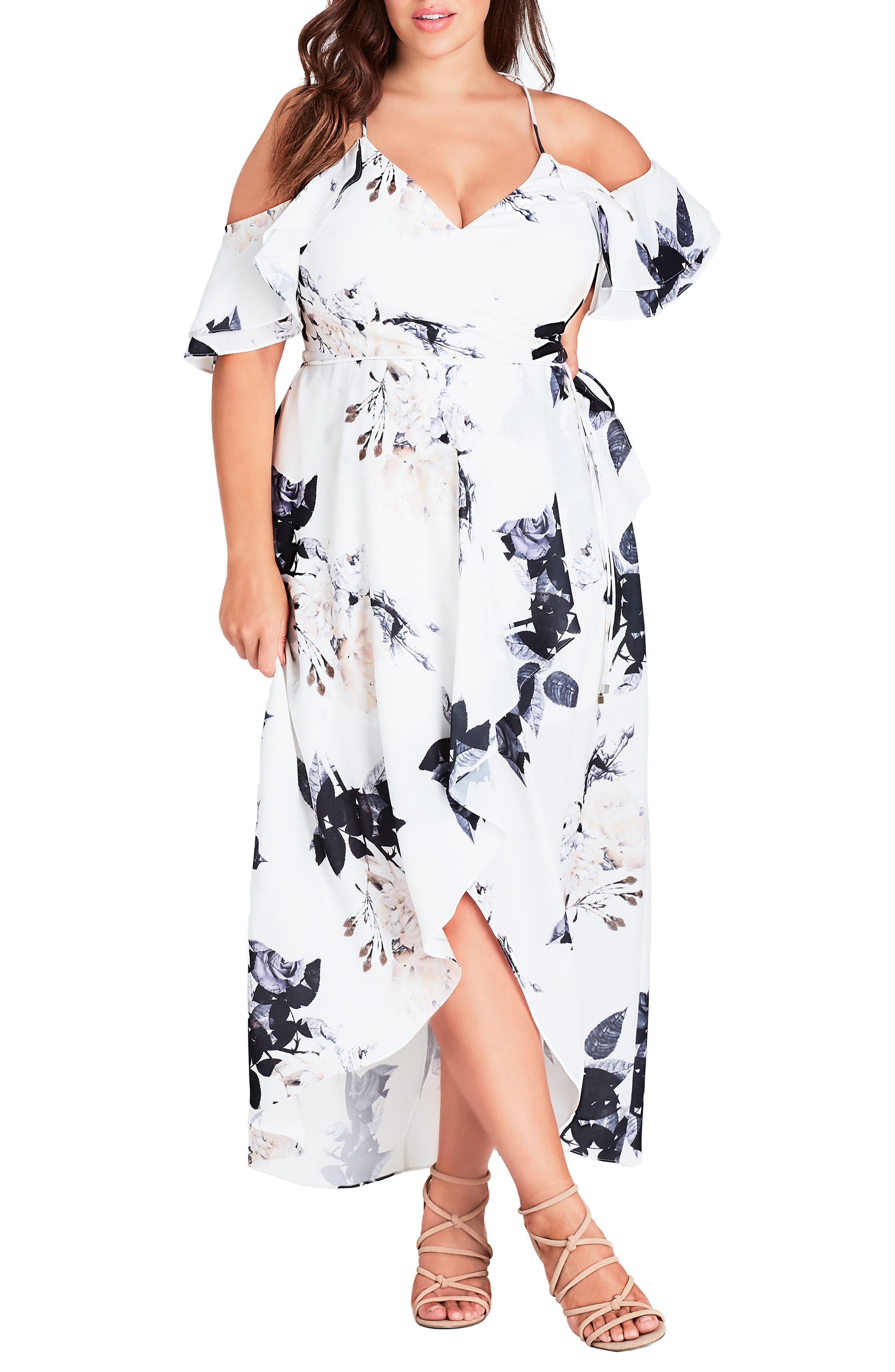 city chic white floral dress