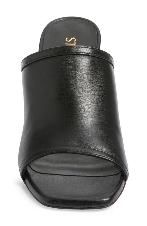 Shop Stuart Weitzman Cayman 85 Block Slide Sandal In Black Smooth Calf