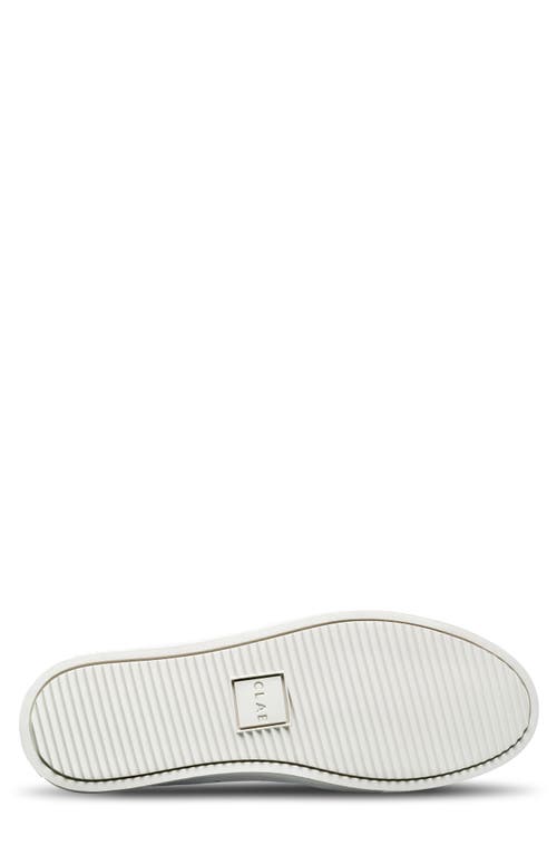 Clae Bradley Leather Sneaker In White Leather Olive Night