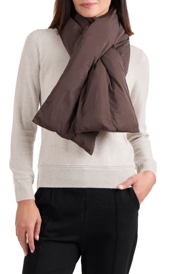 Vince Packable Pull Thru Puffer Scarf In Espresso