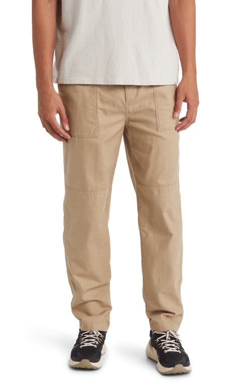 Relaxed Fit Cotton Pants in Tan Burrow