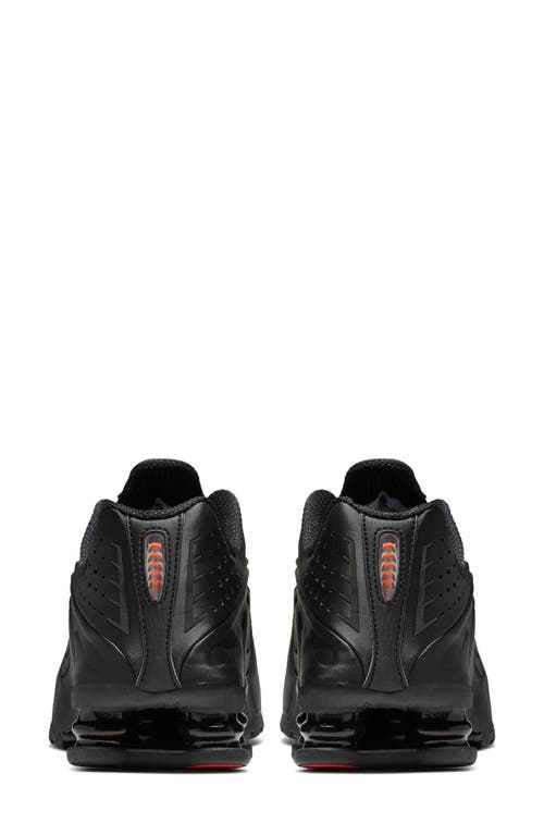 Shop Nike Shox R4 Sneaker In Black/black/max Orange