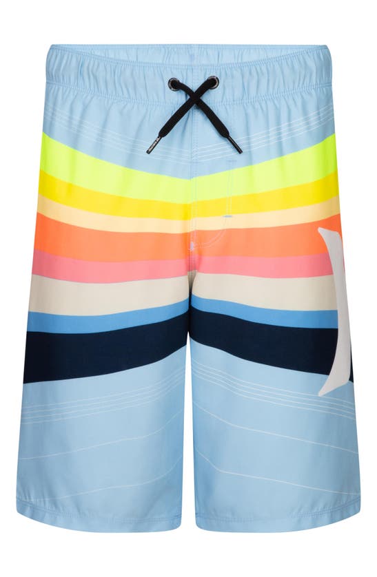 Hurley Kids' Point Stripe Swim Shorts In Blue Dream