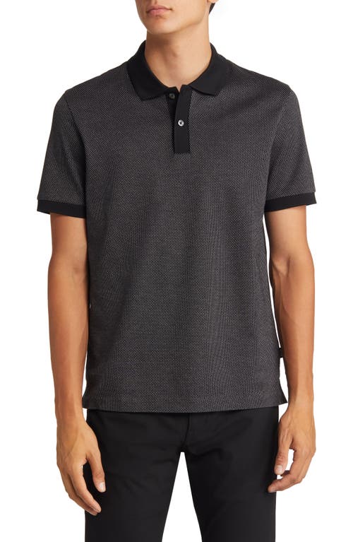 BOSS Phillipson Slim Fit Two-Tone Polo in Black
