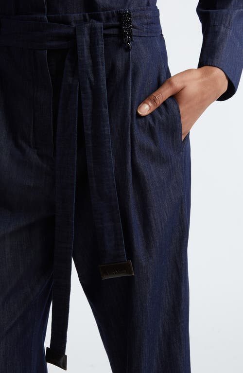 MAX MARA MAX MARA AMOUR DENIM BELTED CROP PANTS 