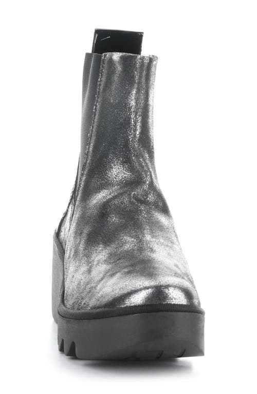 Shop Fly London Fly Long Bagu Wedge Chelsea Boot In Silver/black