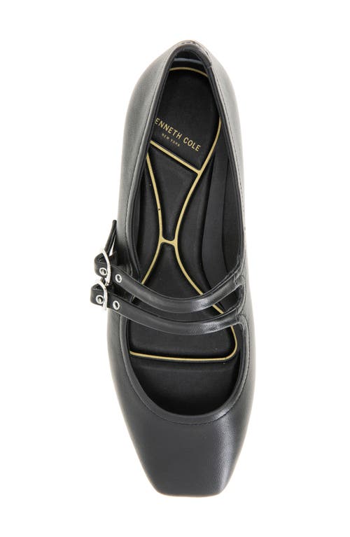 Kenneth Cole Jasmine Mary Jane Flat In Black Leather