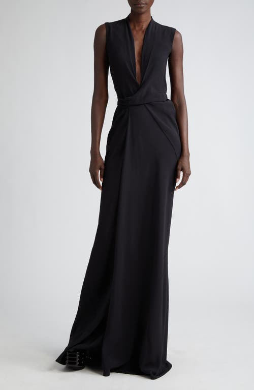 Rick Owens Sleeveless Wrap Gown Black at Nordstrom, Us