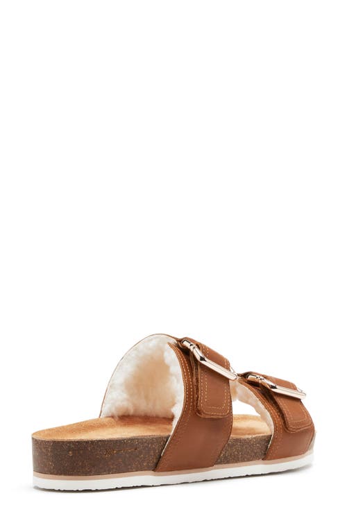 Shop Frankie4 Nico Genuine Shearling Sandal In Cognac/shearling