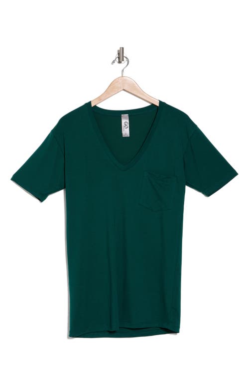 Go Couture Deep V-neck Boyfriend T-shirt In Hunter Green