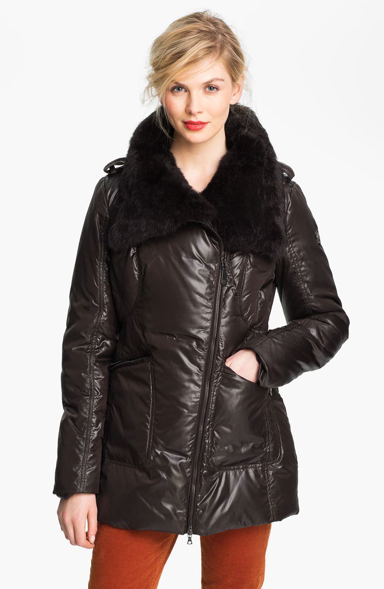 Vince Camuto Quilted Coat with Genuine Rabbit Fur | Nordstrom