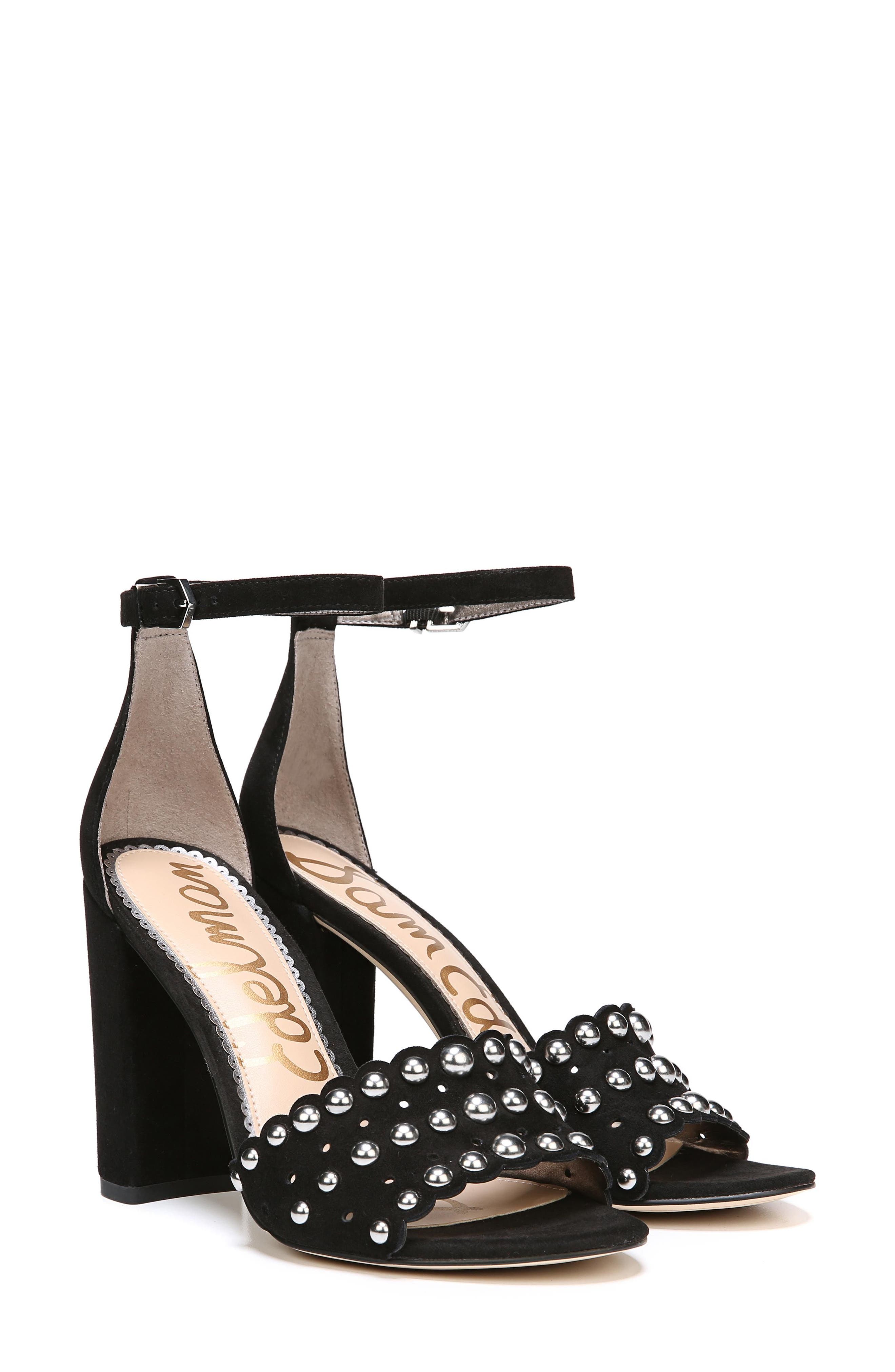 sam edelman black studded heels