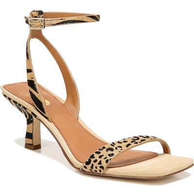 Sarto By Franco Sarto Bonaaf Genuine Calf Hair Ankle Strap Sandal, Beige