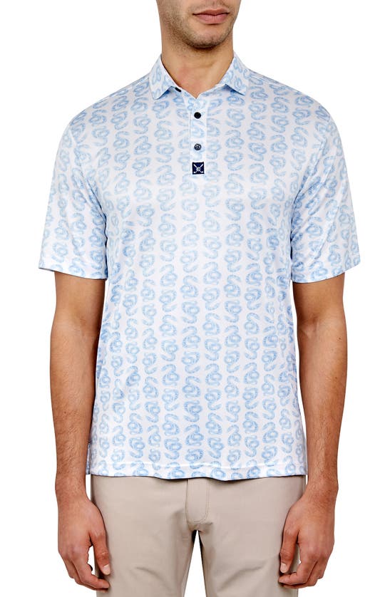 Shop Construct Snake Golf Polo Shirt In Blue