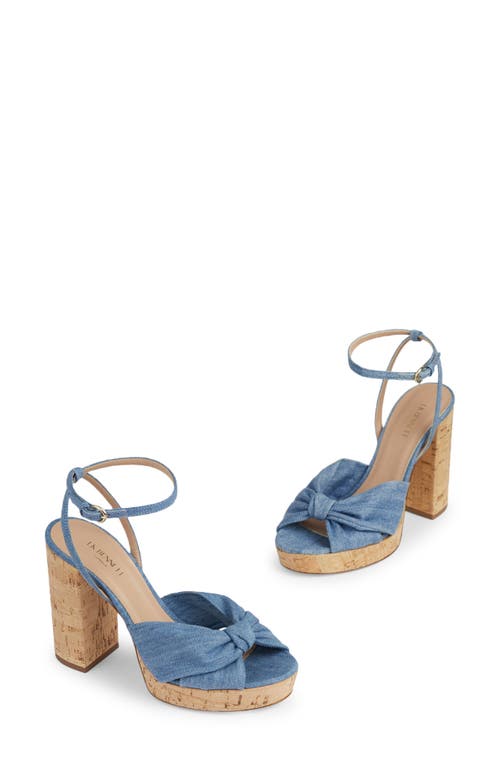 Lk Bennett Womens Blu-blue Denim Amanda Denim Cork Platform Sandals In Blue-blue Denim