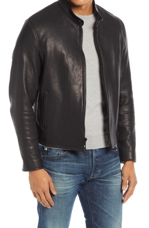 Leather Moto Jacket in Black