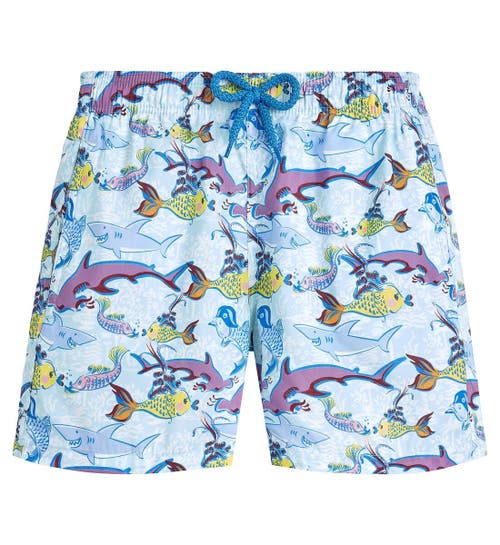 Vilebrequin Kids' French History Ultra-light And Packable Swim Trunks In Thalassa