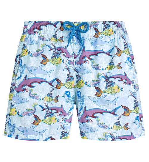 Vilebrequin Kids' French History Ultra-Light And Packable Swim Trunks in Thalassa at Nordstrom