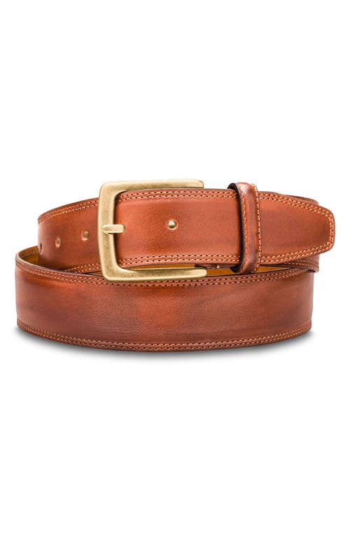 Amalfi Leather Belt in Amber