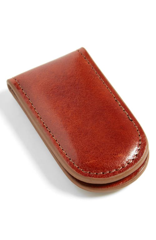 Leather Money Clip in Amber