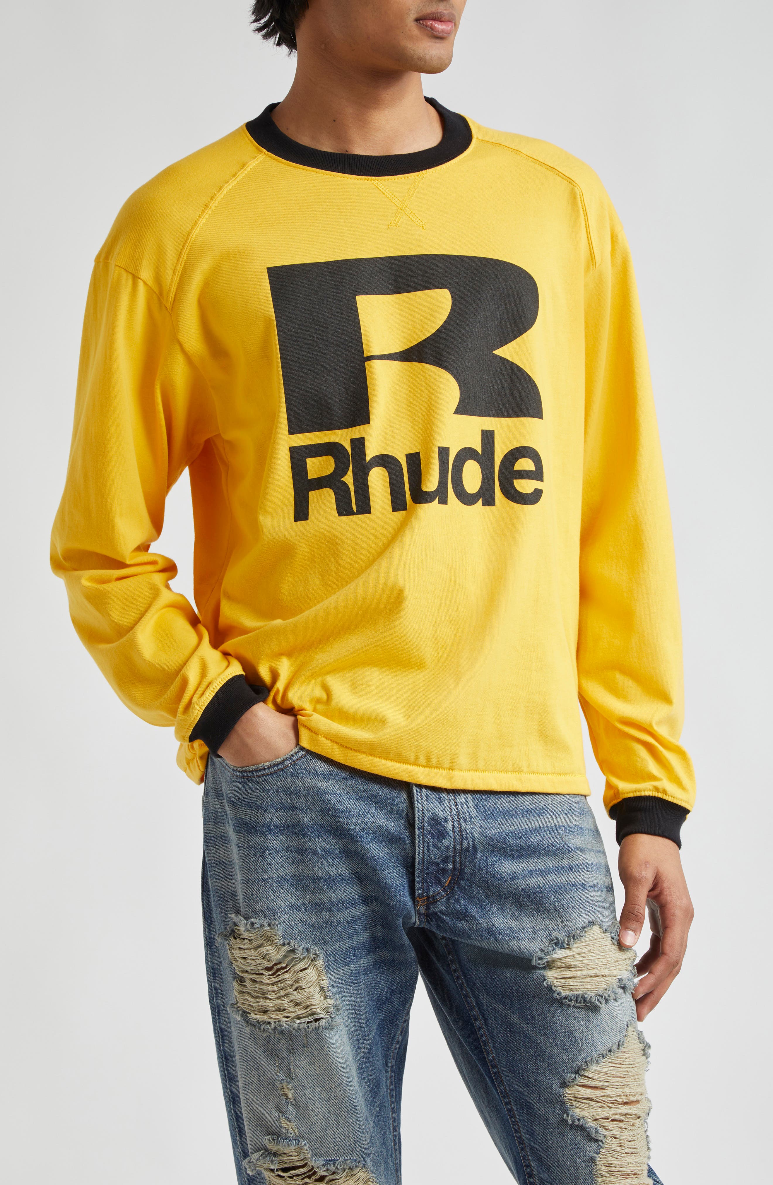 Short RHUDE Men color Yellow Cream